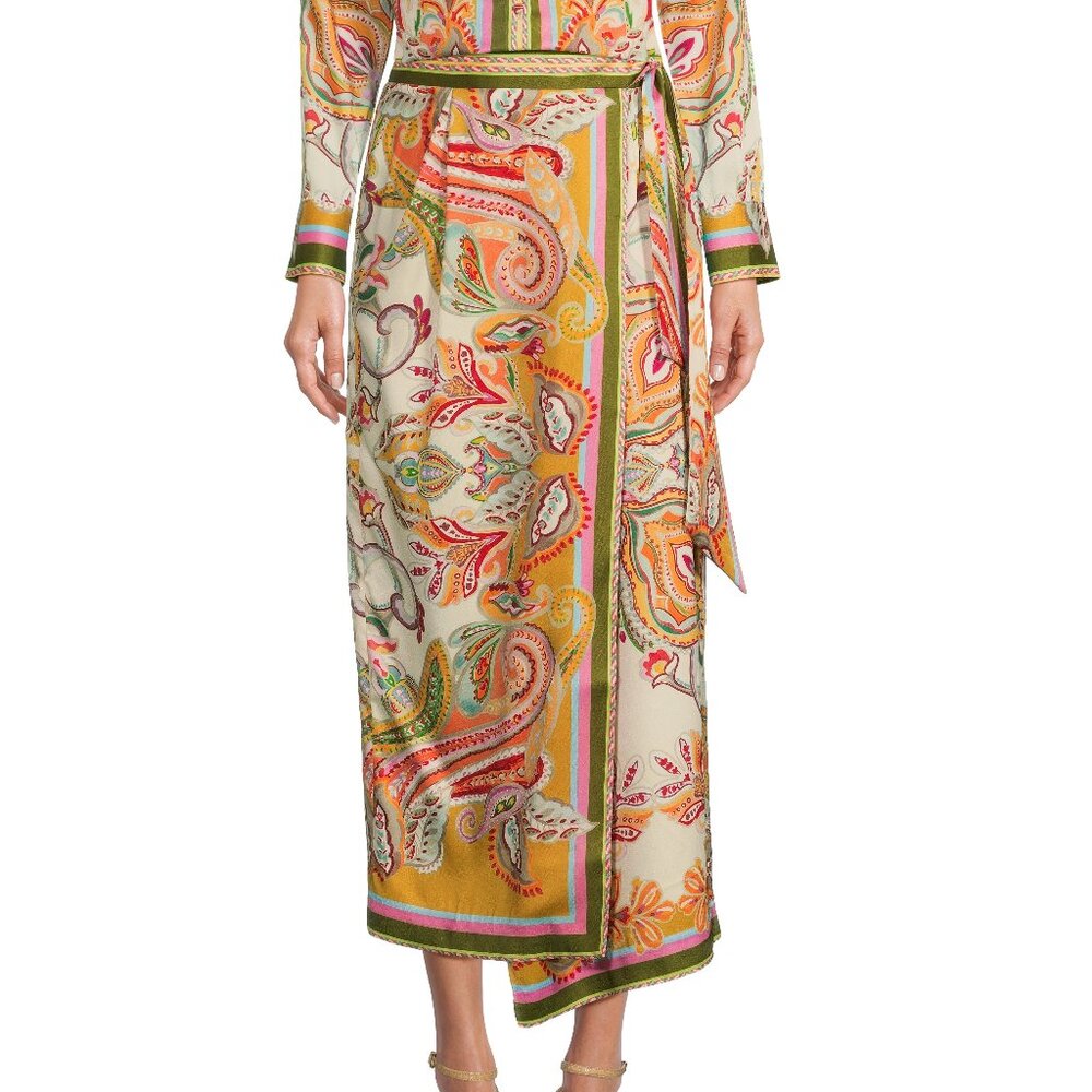 ANTONIO MELANI Multicolor Paisley Midi Skirt
